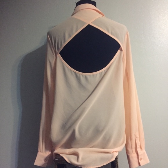 Tropical Sheer Sleeveless button blouse open back ... m